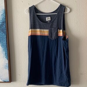 Rip Curl Navy and Multicolor Tank Top